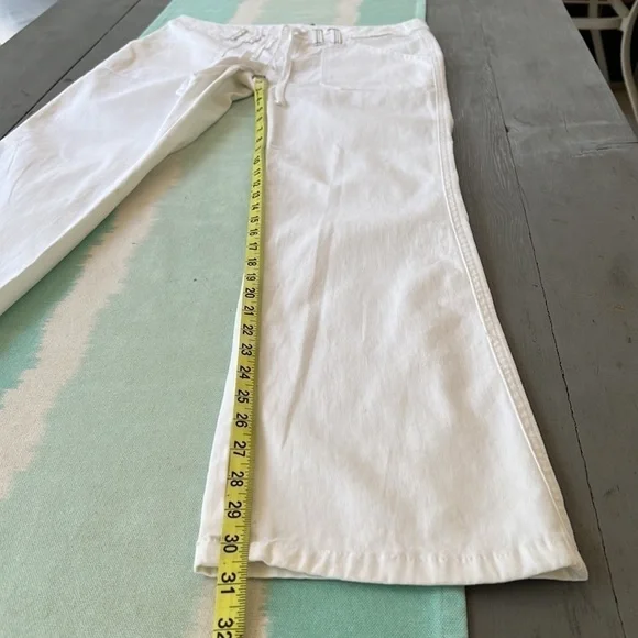 Le Tigre White Straight Leg Pants Drawstring Zip Fly Size 3 - Picture 10 of 14